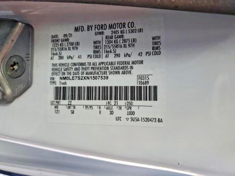 84212225 :رقم المزاد ، NM0LE7S2XN1507539 vin ، 2022 Ford Transit Connect مزاد بيع