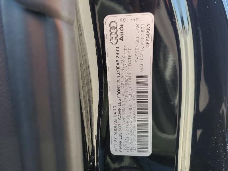 46563106 :رقم المزاد ، WAULFAFHXAN022801 vin ، 2010 Audi A5 مزاد بيع
