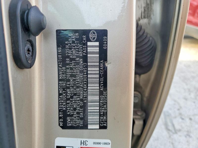 2009 Toyota Camry მანქანა იყიდება აუქციონზე, vin: 4T1BE46KX9U848513, აუქციონის ნომერი: 48050616