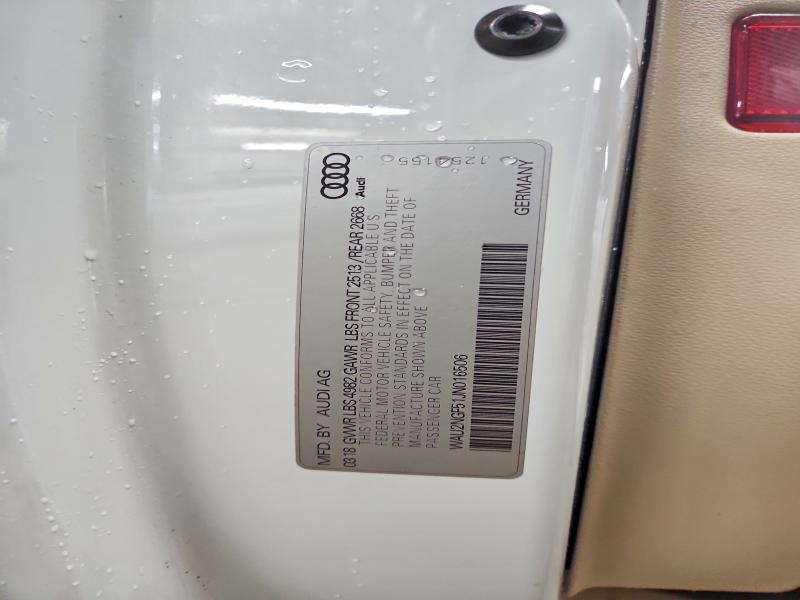 45532286 :رقم المزاد ، WAU2NGF51JN016506 vin ، 2018 Audi A5 مزاد بيع