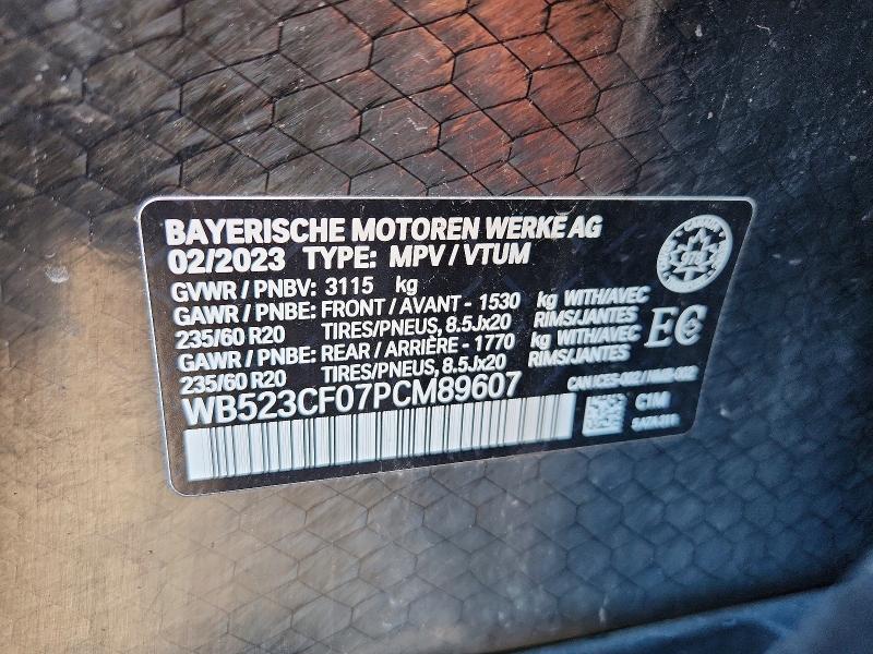 Aukcja sprzedaży 2023 Bmw Ix, vin: WB523CF07PCM89607, numer aukcji: 78777675