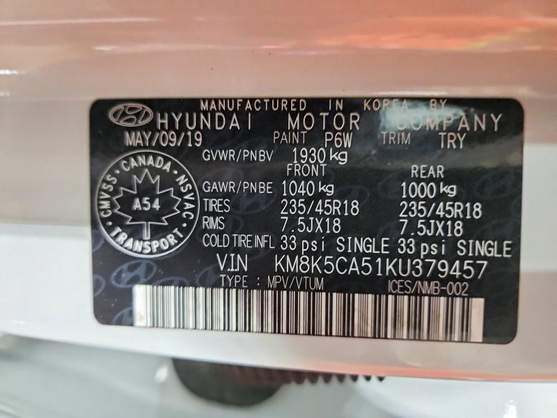 Продажа на аукционе авто 2019 Hyundai Kona, vin: KM8K5CA51KU379457, номер лота: 45575606