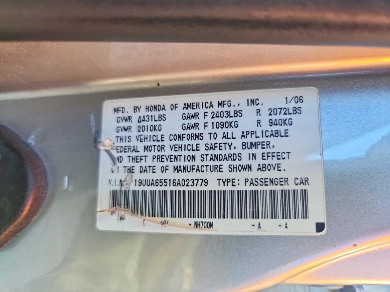 Продаж на аукціоні авто 2006 Acura 3.2tl, vin: 19UUA65516A023779, номер лоту: 47227996