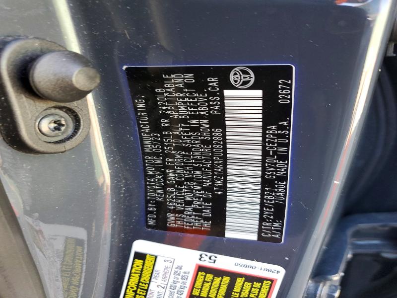 2023 Toyota Camry მანქანა იყიდება აუქციონზე, vin: 4T1KZ1AKXPU082886, აუქციონის ნომერი: 41660806