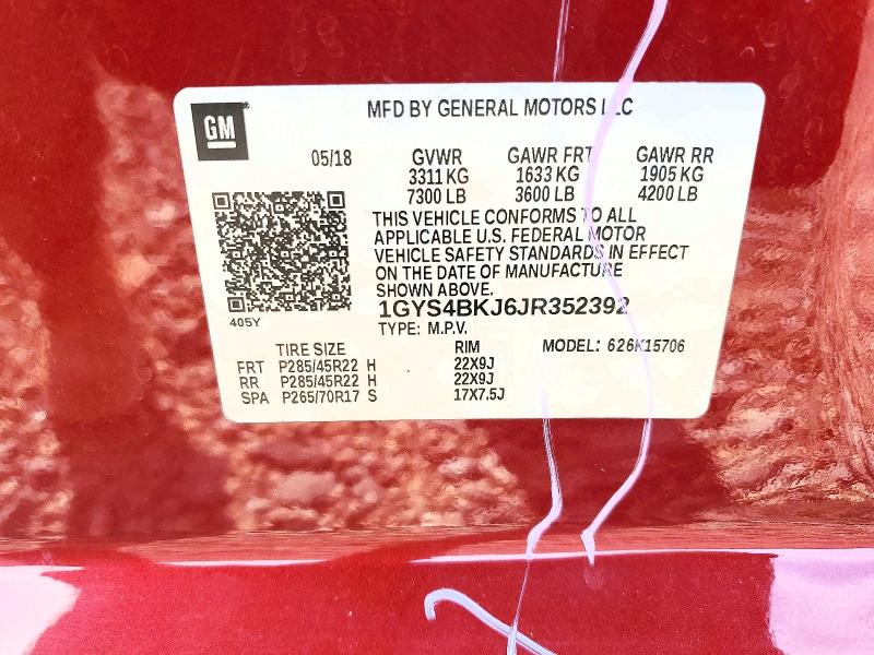 Aukcja sprzedaży 2018 Cadillac Escalade, vin: 1GYS4BKJ6JR352392, numer aukcji: 48305416