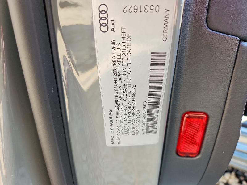Aukcja sprzedaży 2022 Audi S5, vin: WAUC4CF52NA022473, numer aukcji: 47396846