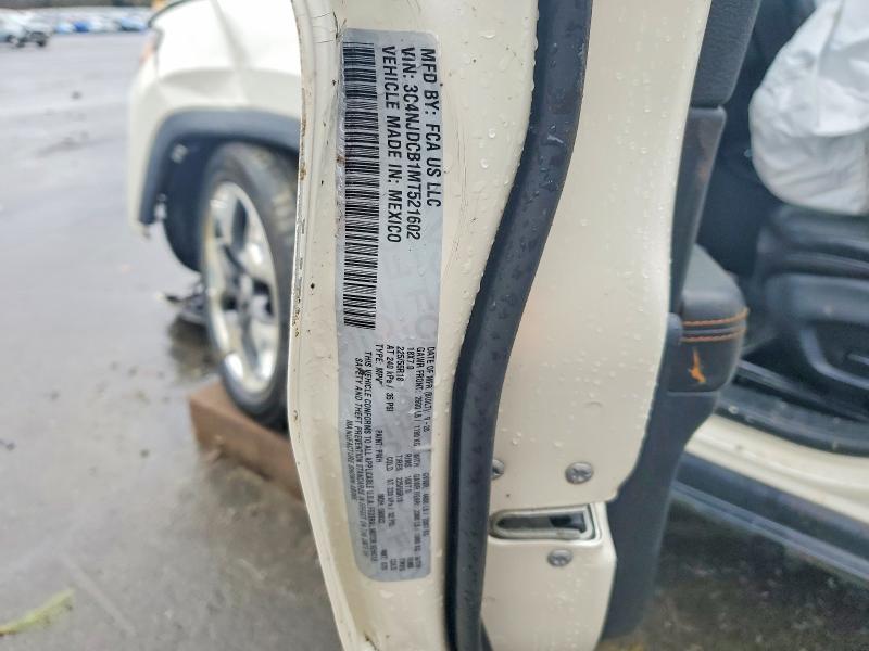 2021 Jeep Compass მანქანა იყიდება აუქციონზე, vin: 3C4NJDCB1MT521602, აუქციონის ნომერი: 47872986