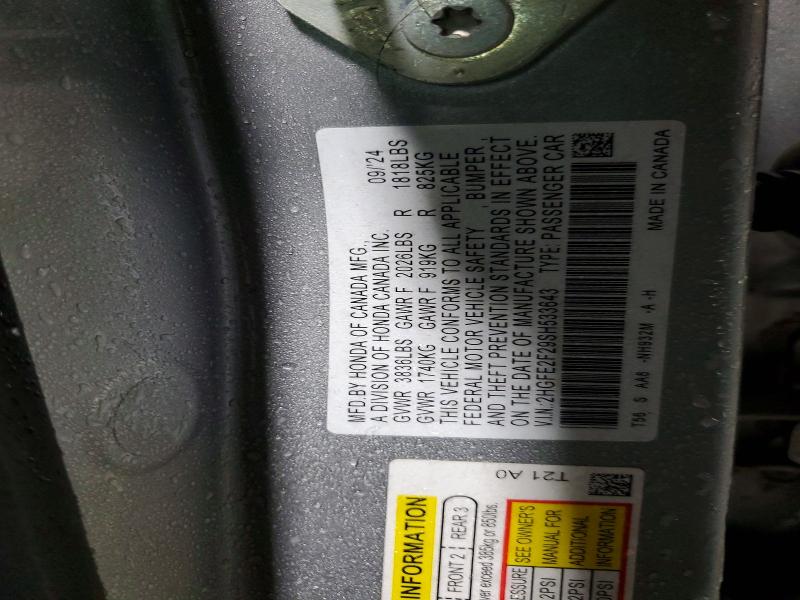 Продажа на аукционе авто 2025 Honda Civic, vin: 2HGFE2F29SH533643, номер лота: 41958676