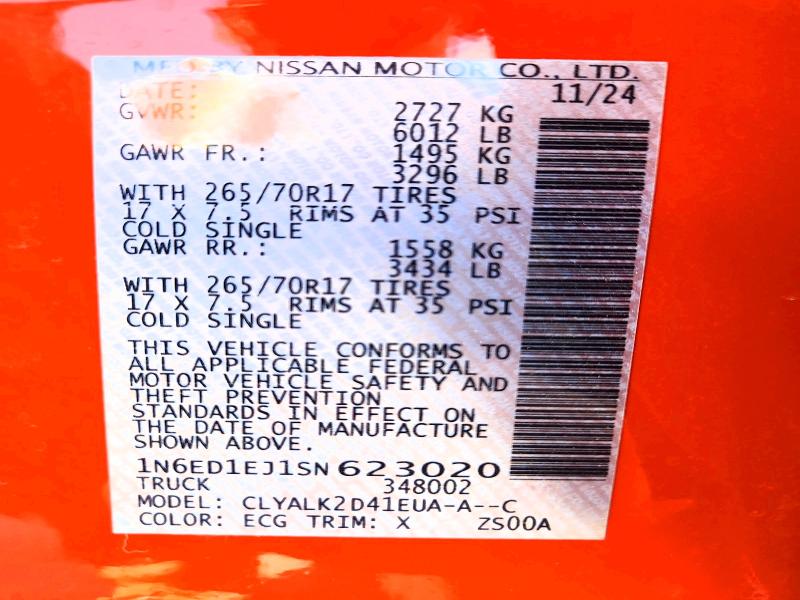 Продажа на аукционе авто 2025 Nissan Frontier, vin: 1N6ED1EJ1SN623020, номер лота: 47532666