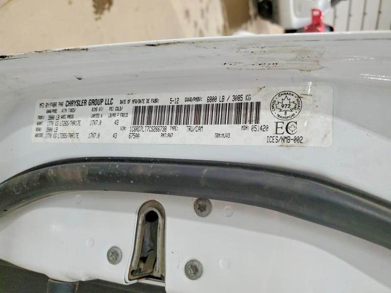 41834356 :رقم المزاد ، 1C6RD7LT7CS266738 vin ، 2012 Dodge Ram 1500 مزاد بيع