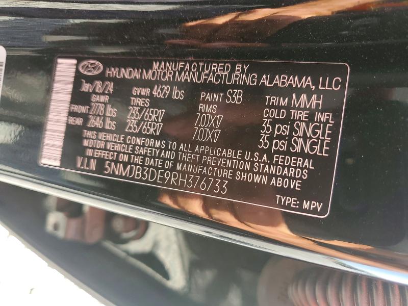 Продажа на аукционе авто 2024 Hyundai Tucson, vin: 5NMJB3DE9RH376733, номер лота: 47713646