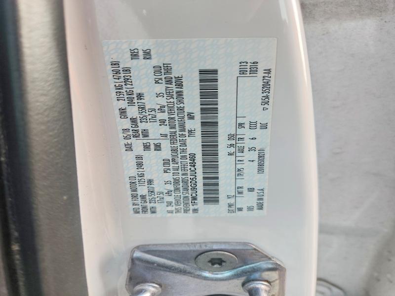 Продаж на аукціоні авто 2018 Ford Escape, vin: 1FMCU9GD5JUC48460, номер лоту: 47770746