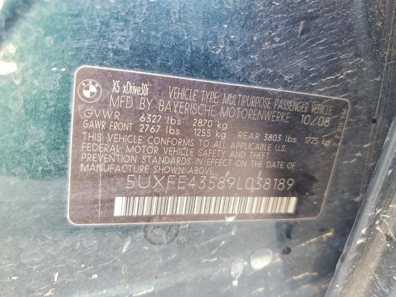 Продаж на аукціоні авто 2009 Bmw X5, vin: 5UXFE43589L038189, номер лоту: 45758146