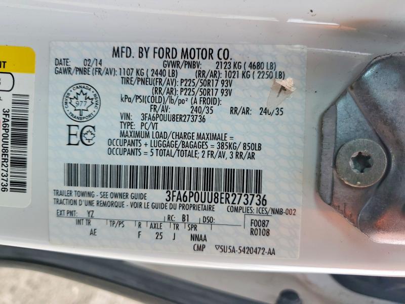 Aukcja sprzedaży 2014 Ford Fusion, vin: 3FA6P0UU8ER273736, numer aukcji: 46981666