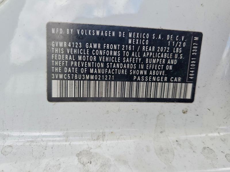 79593215 :رقم المزاد ، 3VWC57BU3MM021271 vin ، 2021 Volkswagen Jetta مزاد بيع
