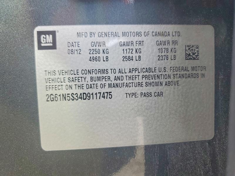 41645966 :رقم المزاد ، 2G61N5S34D9117475 vin ، 2013 Cadillac Xts مزاد بيع