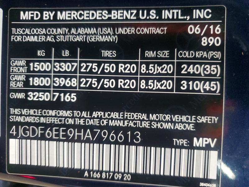 Aukcja sprzedaży 2017 Mercedes-benz Gls, vin: 4JGDF6EE9HA796613, numer aukcji: 48063476