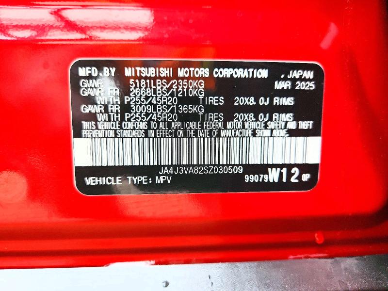 Aukcja sprzedaży 2025 Mitsubishi Outlander, vin: JA4J3VA82SZ030509, numer aukcji: 41990826
