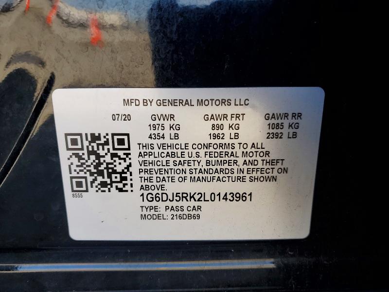 Aukcja sprzedaży 2020 Cadillac Ct4, vin: 1G6DJ5RK2L0143961, numer aukcji: 47085876