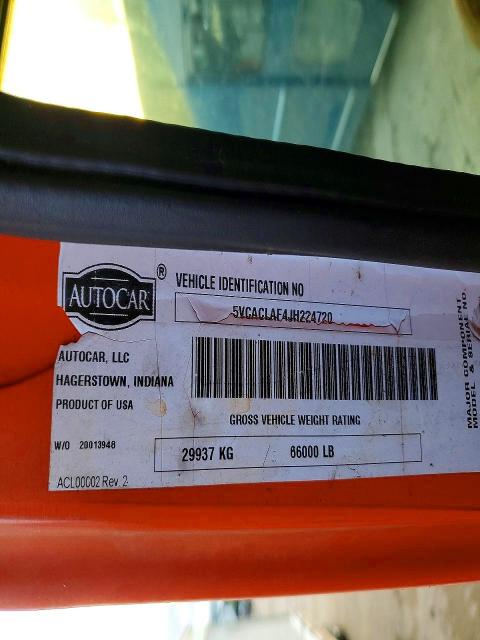 45839556 :رقم المزاد ، 5VCACLAF4JH224720 vin ، 2018 Autocar Llc Xpeditor مزاد بيع