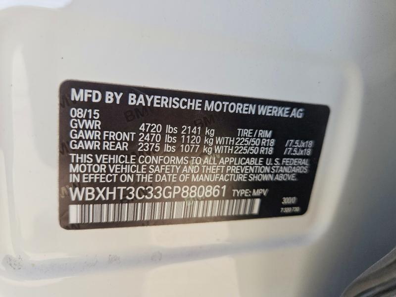 Aukcja sprzedaży 2016 Bmw X1, vin: WBXHT3C33GP880861, numer aukcji: 47467326