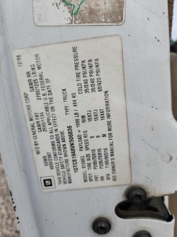 47115996 :رقم المزاد ، 1GTCS1948VK506836 vin ، 1997 Gmc Sonoma مزاد بيع