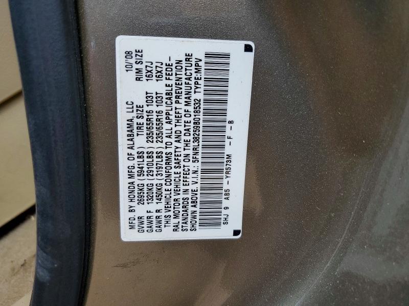 Продаж на аукціоні авто 2009 Honda Odyssey, vin: 5FNRL38259B018532, номер лоту: 47607276