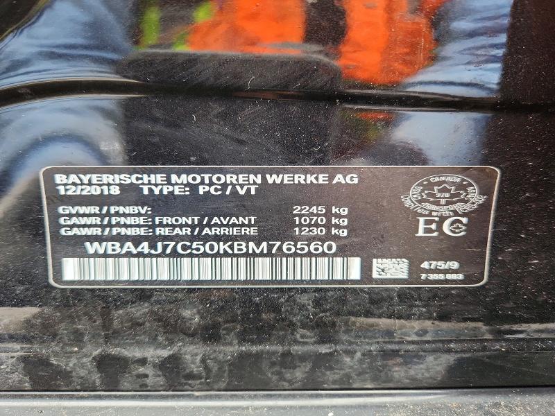 78703125 :رقم المزاد ، WBA4J7C50KBM76560 vin ، 2019 Bmw 440xi مزاد بيع