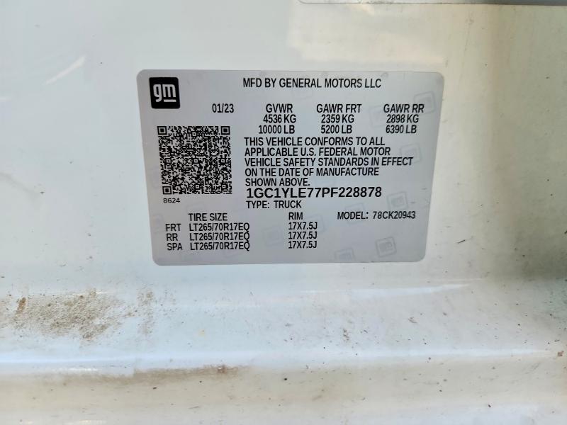 Aukcja sprzedaży 2023 Chevrolet Silverado, vin: 1GC1YLE77PF228878, numer aukcji: 47123086