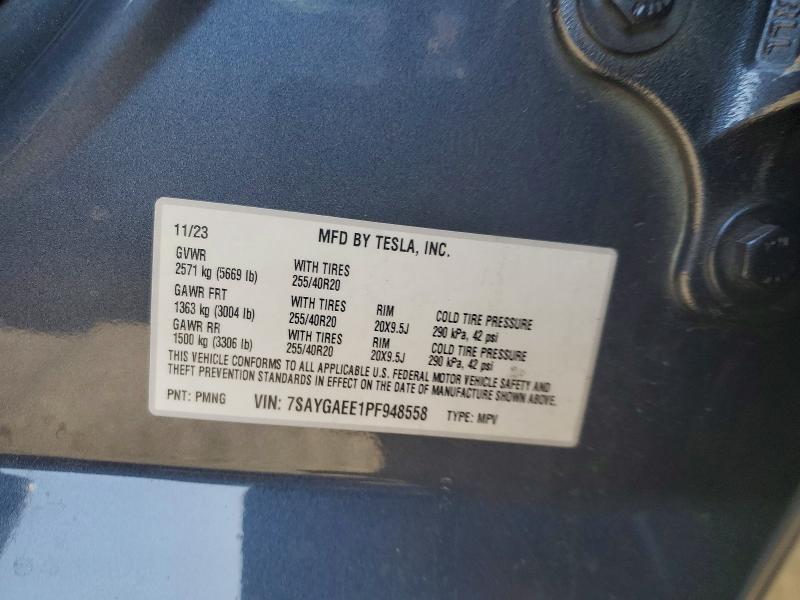2023 Tesla Model Y მანქანა იყიდება აუქციონზე, vin: 7SAYGAEE1PF948558, აუქციონის ნომერი: 41987026