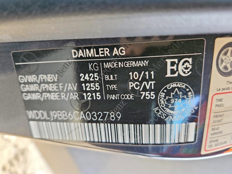 Aukcja sprzedaży 2012 Mercedes-benz Cls, vin: WDDLJ9BB6CA032789, numer aukcji: 47074586