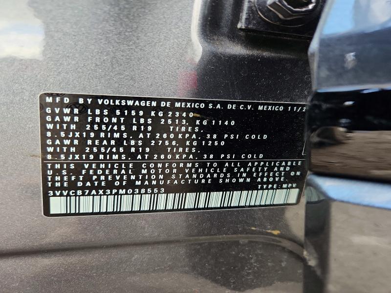 Продаж на аукціоні авто 2023 Volkswagen Tiguan, vin: 3VVCB7AX3PM038553, номер лоту: 41711096