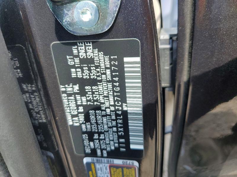 2026 Kia Sorento მანქანა იყიდება აუქციონზე, vin: 5XYRL4JC7TG441721, აუქციონის ნომერი: 47375326