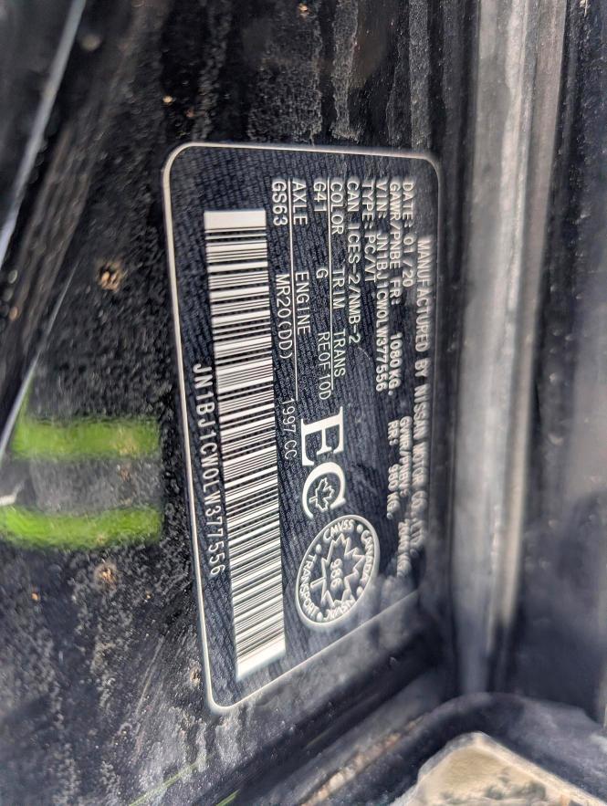 2020 Nissan Qashqai მანქანა იყიდება აუქციონზე, vin: JN1BJ1CW0LW377556, აუქციონის ნომერი: 75754685
