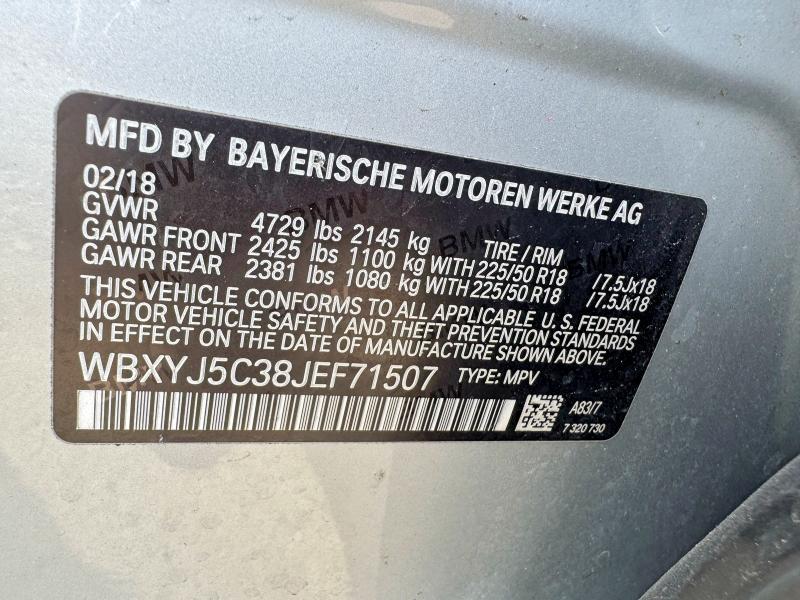 2018 Bmw X2 მანქანა იყიდება აუქციონზე, vin: WBXYJ5C38JEF71507, აუქციონის ნომერი: 48362016