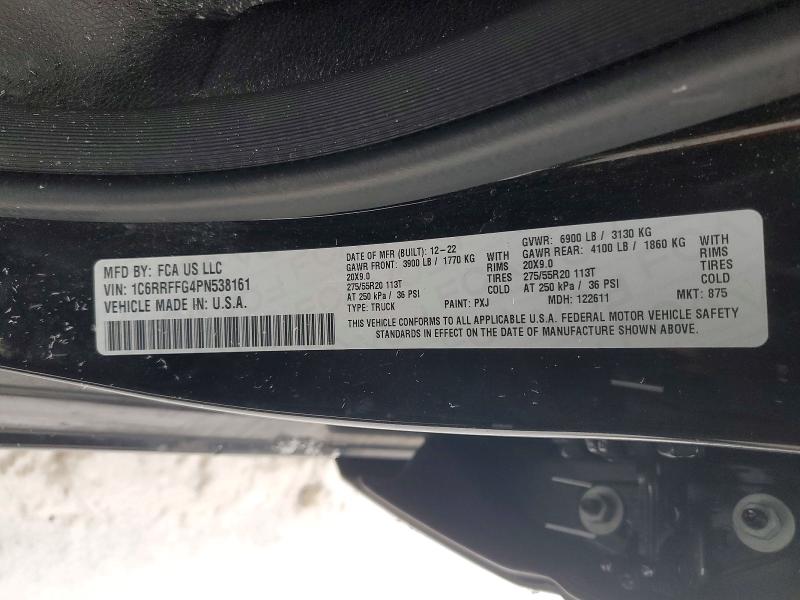 79459025 :رقم المزاد ، 1C6RRFFG4PN538161 vin ، 2023 Ram 1500 مزاد بيع