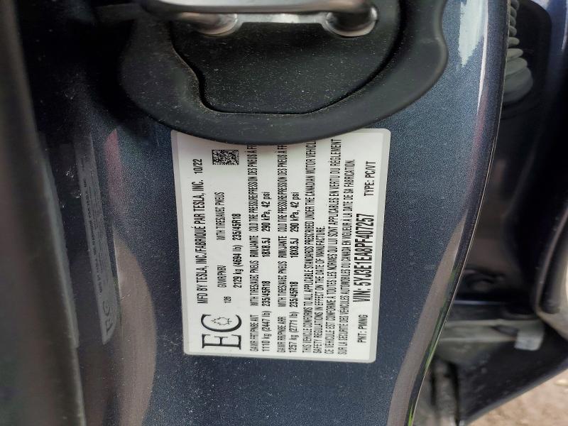 45764056 :رقم المزاد ، 5YJ3E1EA8PF407257 vin ، 2023 Tesla Model 3 مزاد بيع