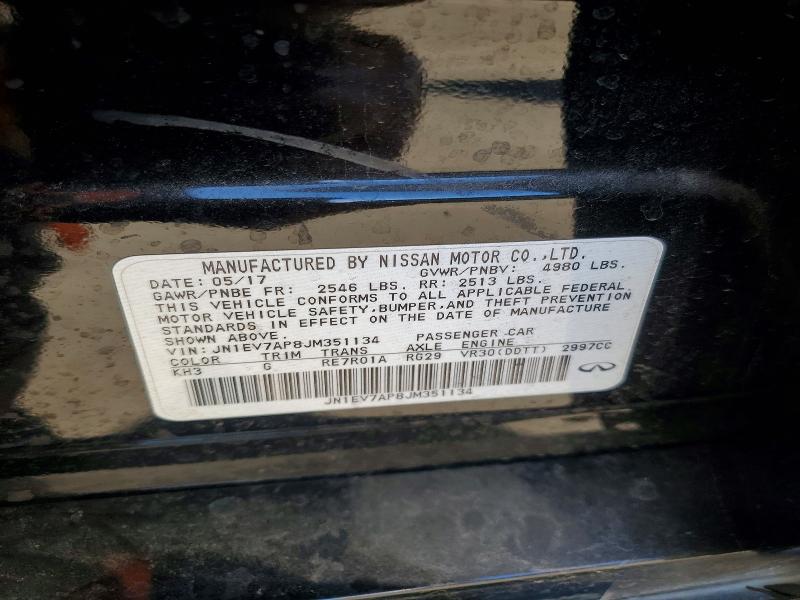 Aukcja sprzedaży 2018 Infiniti Q50, vin: JN1EV7AP8JM351134, numer aukcji: 46171776