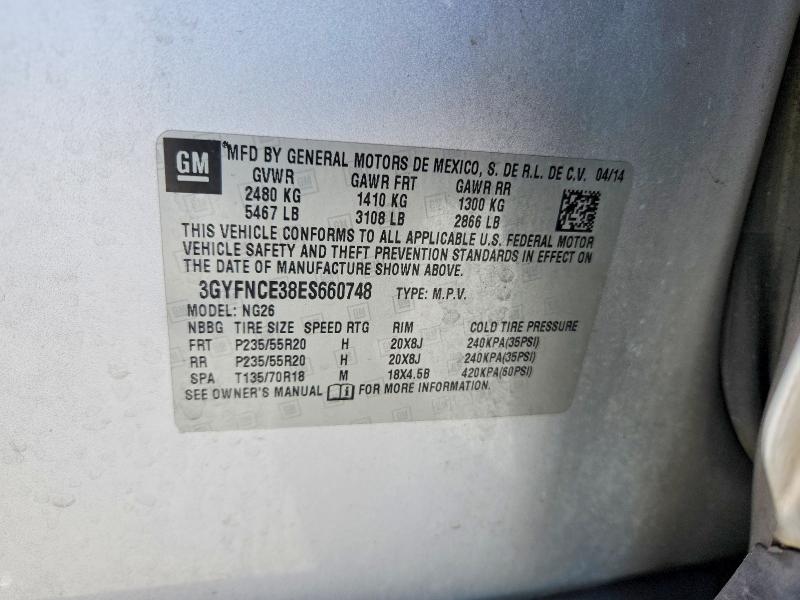 Aukcja sprzedaży 2014 Cadillac Srx, vin: 3GYFNCE38ES660748, numer aukcji: 45760186
