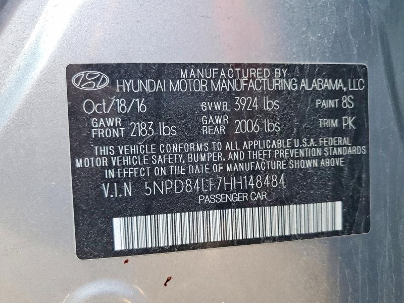 Продажа на аукционе авто 2017 Hyundai Elantra, vin: 5NPD84LF7HH148484, номер лота: 41616616