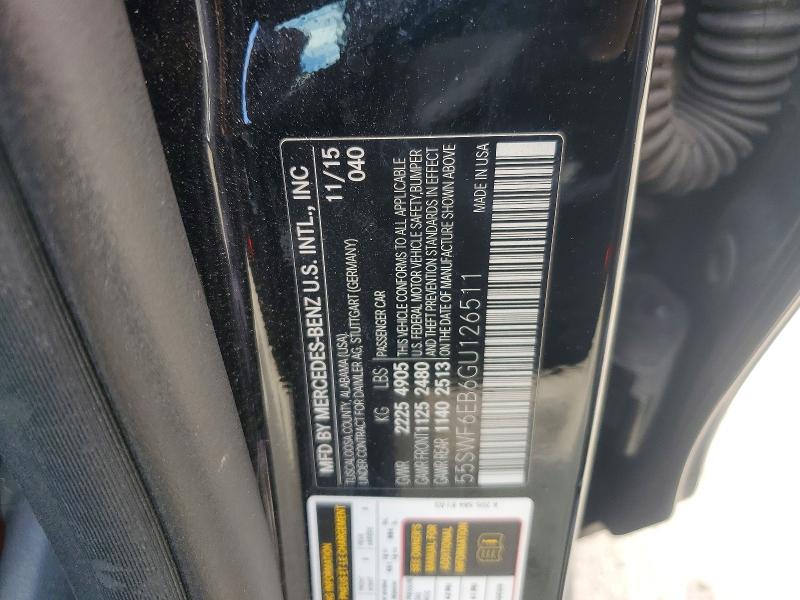 Продаж на аукціоні авто 2016 Mercedes-benz C, vin: 55SWF6EB6GU126511, номер лоту: 47945536