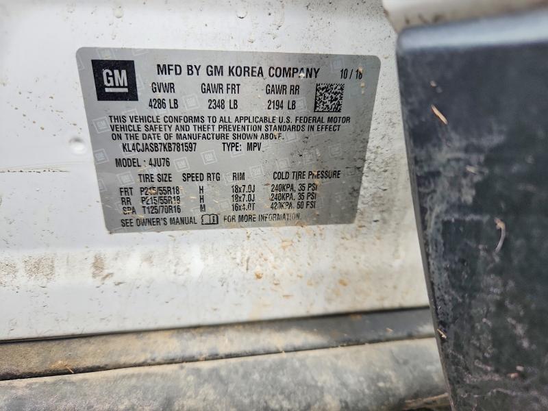 Aukcja sprzedaży 2019 Buick Encore, vin: KL4CJASB7KB781597, numer aukcji: 79939405