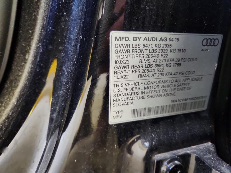 Продаж на аукціоні авто 2019 Audi Q8, vin: WA1CVAF10KD037012, номер лоту: 48081576