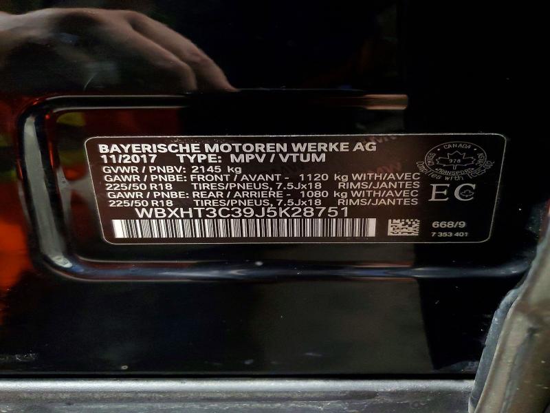 2018 Bmw X1 მანქანა იყიდება აუქციონზე, vin: WBXHT3C39J5K28751, აუქციონის ნომერი: 46204886