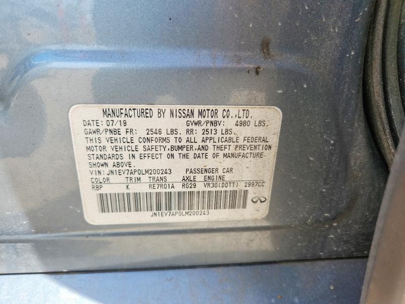 48056656 :رقم المزاد ، JN1EV7AP0LM200243 vin ، 2020 Infiniti Q50 مزاد بيع