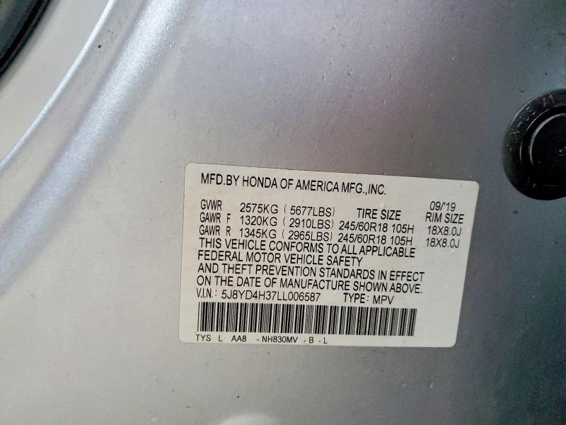 Aukcja sprzedaży 2020 Acura Mdx, vin: 5J8YD4H37LL006587, numer aukcji: 79678425