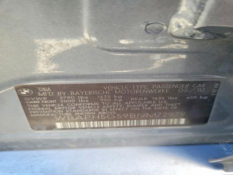 Продажа на аукционе авто 2011 Bmw 328, vin: WBAPH5G59BNM72979, номер лота: 46340926