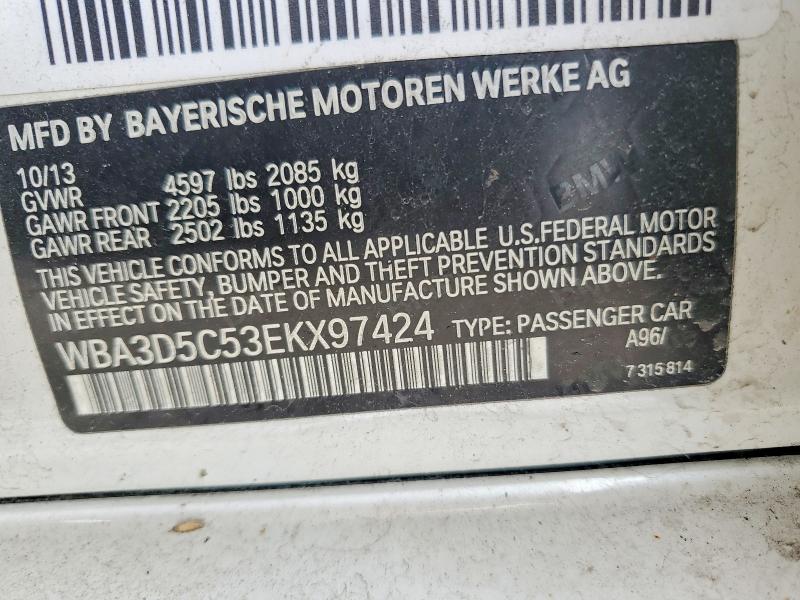 2014 Bmw 328 მანქანა იყიდება აუქციონზე, vin: WBA3D5C53EKX97424, აუქციონის ნომერი: 46749256