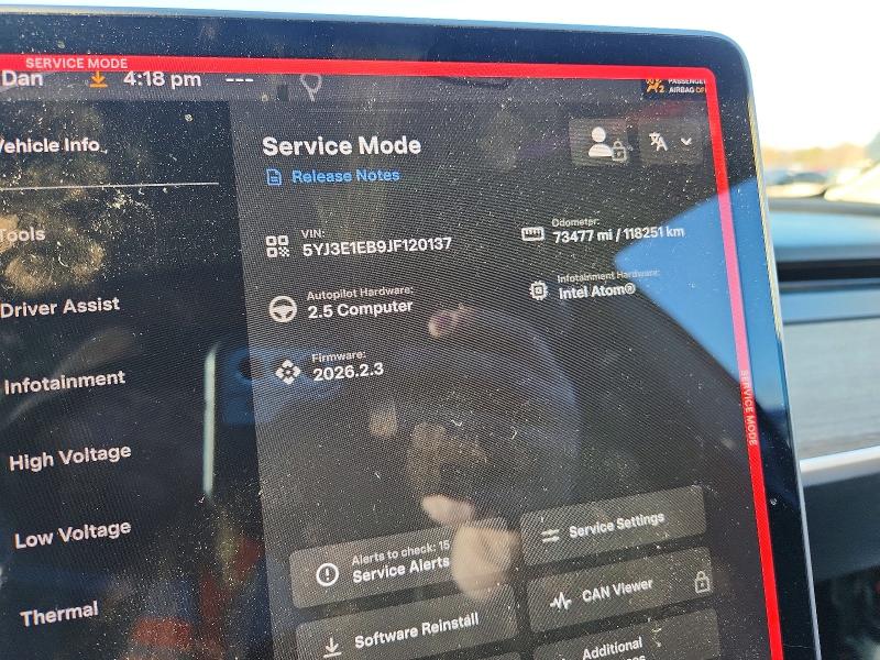 78229445 :رقم المزاد ، 5YJ3E1EB9JF120137 vin ، 2018 Tesla Model 3 مزاد بيع