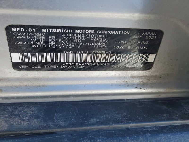 Aukcja sprzedaży 2021 Mitsubishi Rvr, vin: JA4AJUAU7MU606592, numer aukcji: 79336995